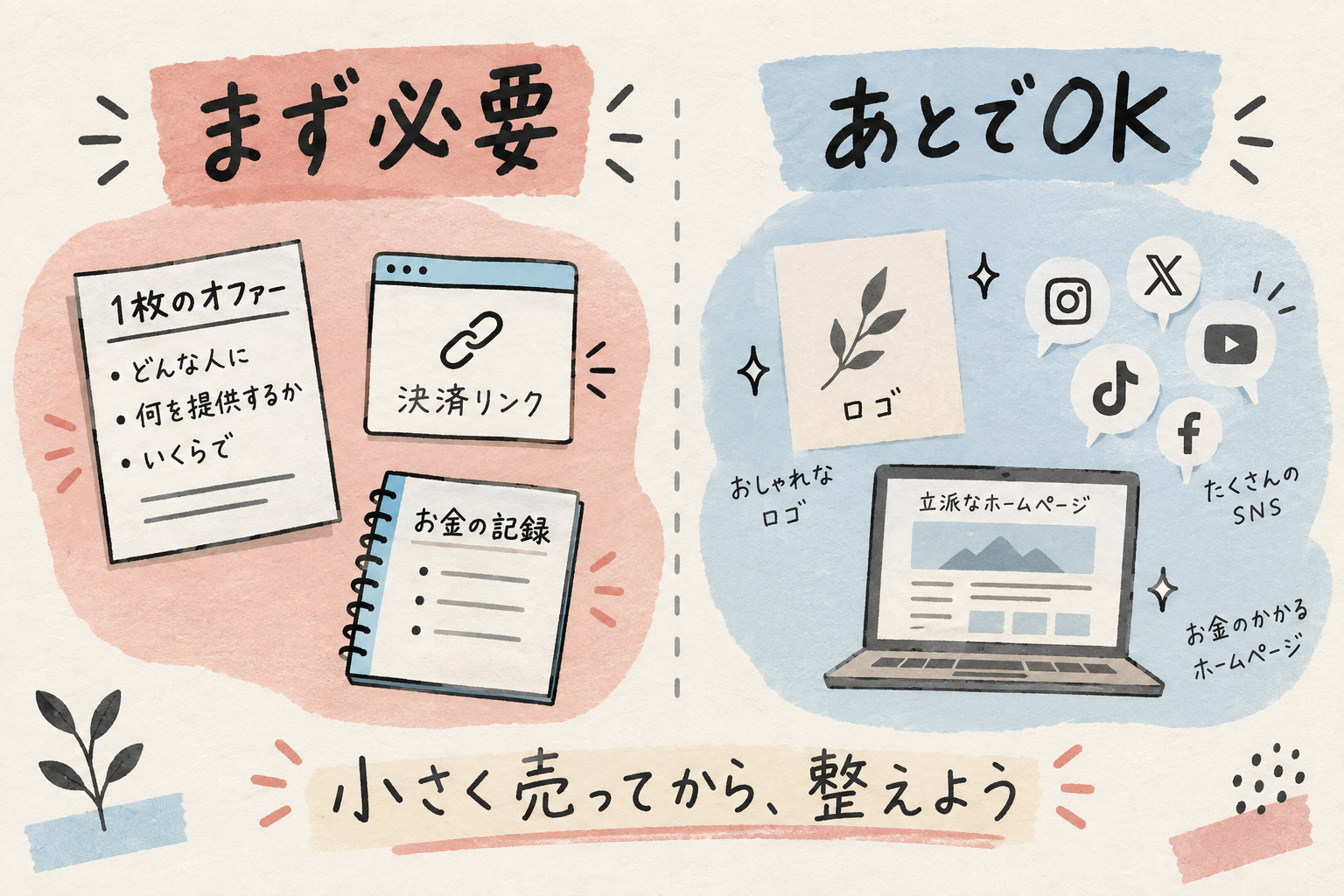 ひとり起業でまず必要なものと後回しでよいもの