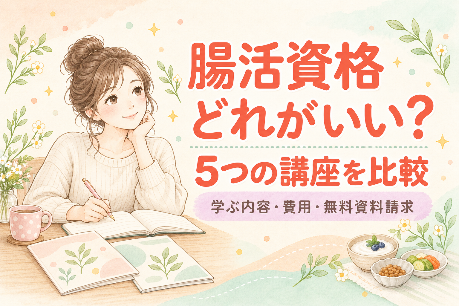 腸活資格はどれがいい?5講座の学ぶ内容・費用・無料資料請求を比較