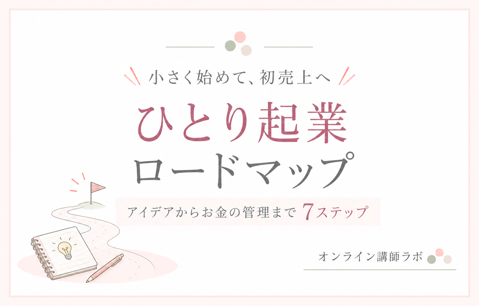 ひとり起業ロードマップ|小さく始めて初売上へ